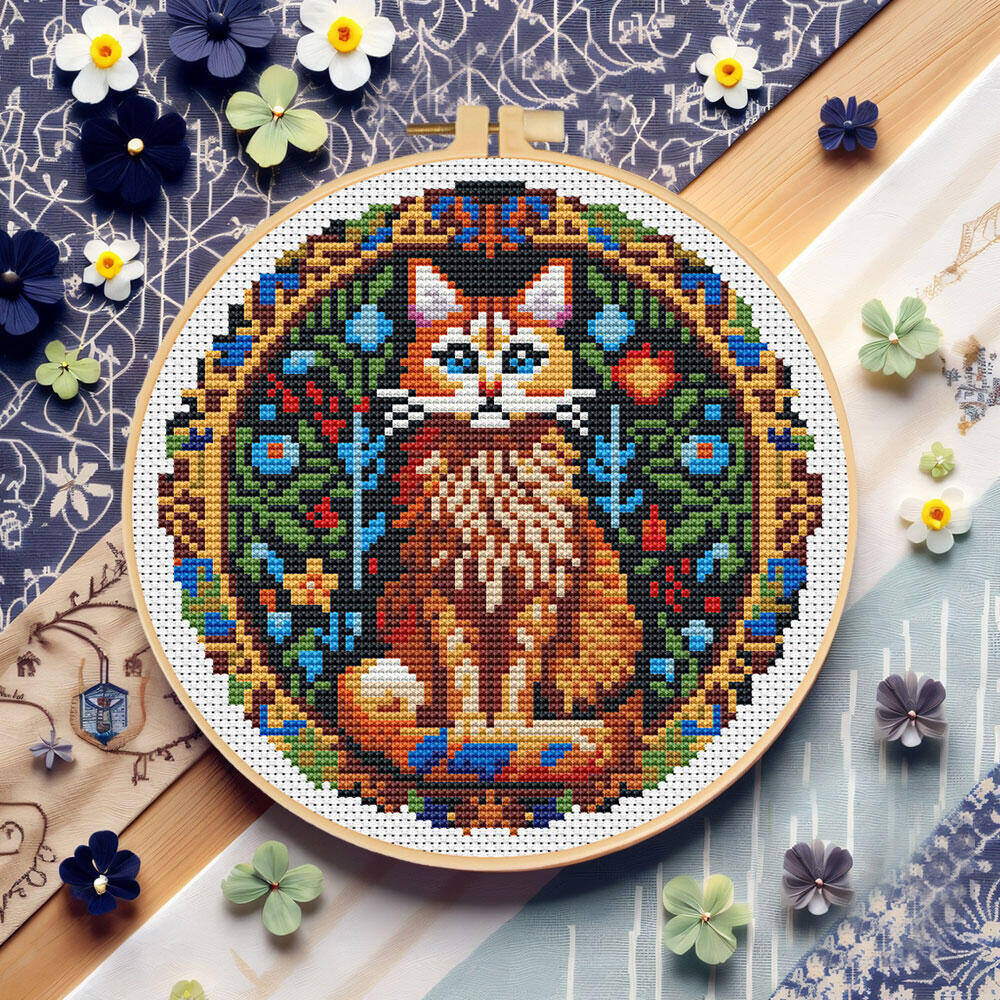 Cotton Embroidery Thread Skeins - DIY punto de cruz gato Animal