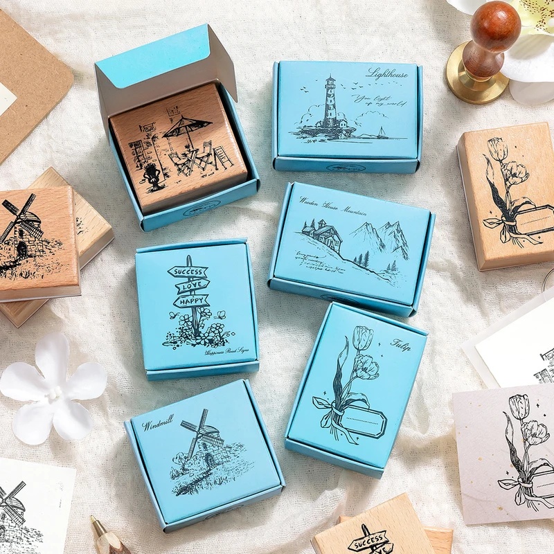 Scrapbooking - Sellos de goma de madera de