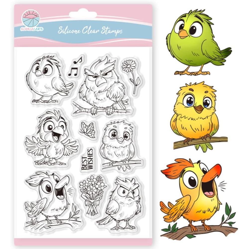Sellos transparentes de pájaro - Clear Silicone Stamps For Card Making reseña y precio