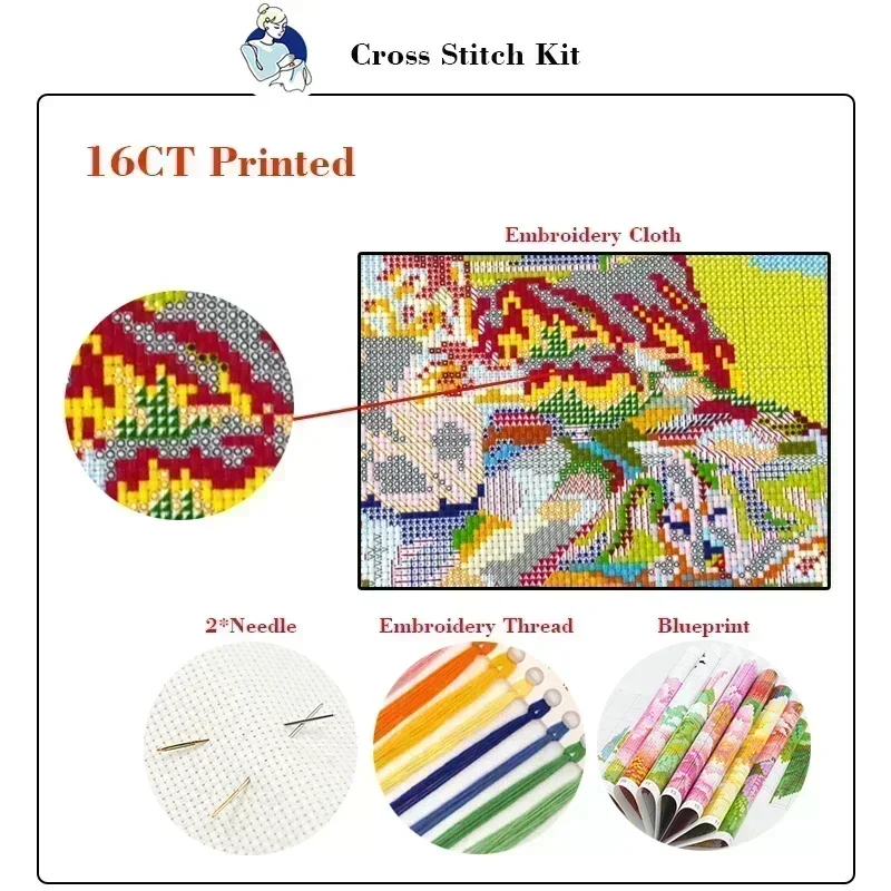 Kit de Punto de Cruz Estampado - Cotton Embroidery Thread Skeins reseña y precio