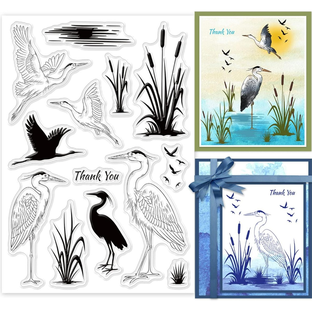 Sellos transparentes de Heron, - Clear Silicone Stamps For Card Making reseña y precio