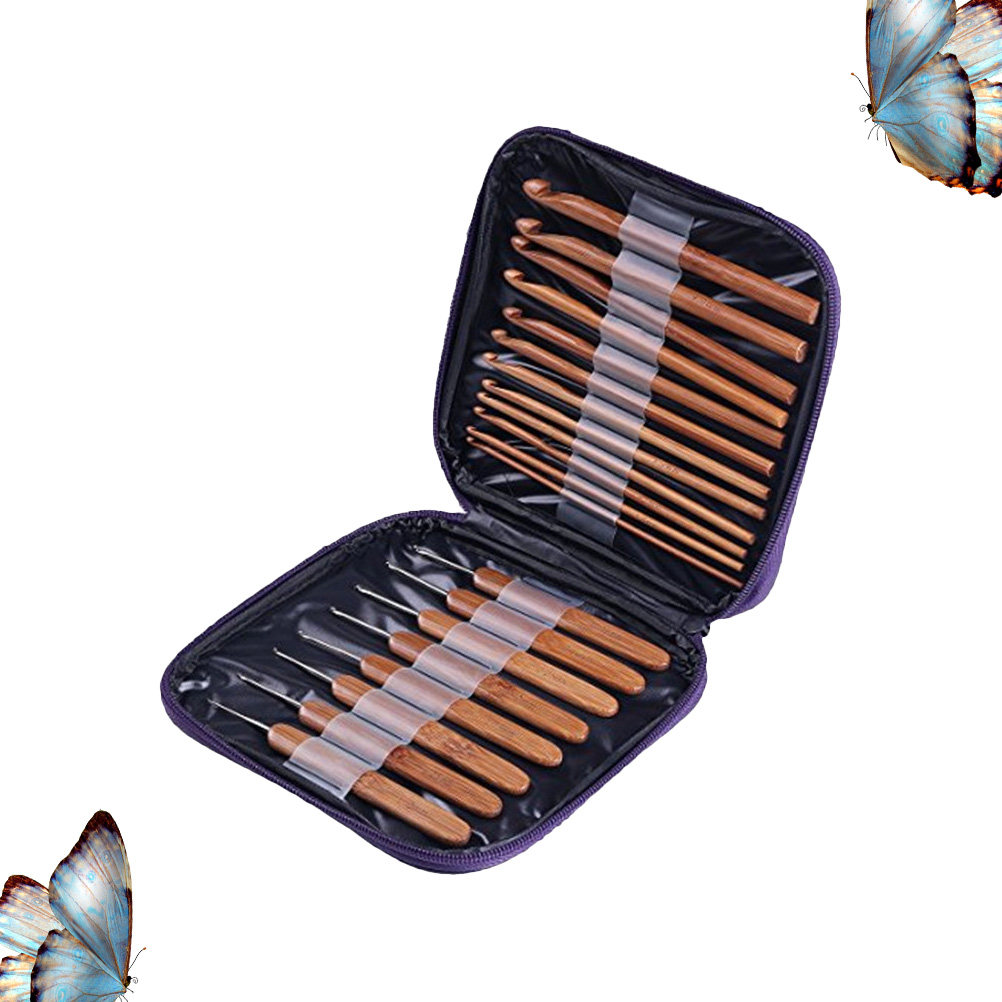 1 juego de agujas de ganchillo - Wooden Crochet Hooks Ergonomic Handle reseña y precio