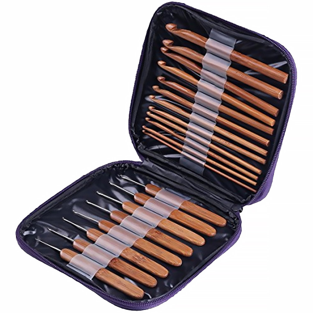 1 juego de agujas de ganchillo - Wooden Crochet Hooks Ergonomic Handle reseña y precio